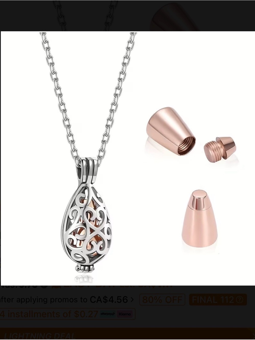 ⭐️ Memorial Keepsake Necklace in Rose Gold Tone
